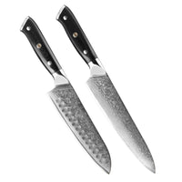 Set de 2 couteaux japonais - Chef/Santoku - Collection Kuro